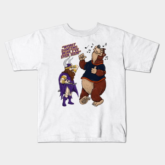 Minnesota Vikings Fans - Kings of the North vs Dancing Cubbies Kids T-Shirt by JustOnceVikingShop